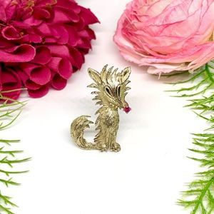 VINTAGE⚜️LES BERNARD STERLING SILVER Fox Brooch